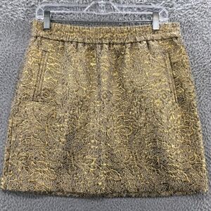 Anne Taylor Loft Mini Skirt Gold NWT Sz Xs
